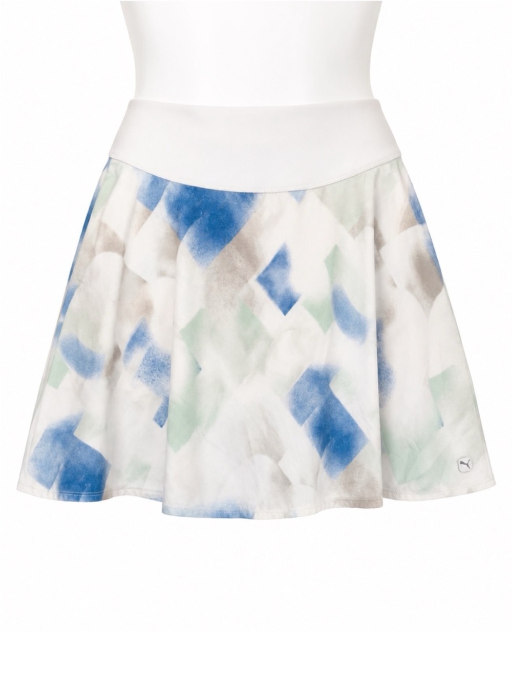 Size XL Puma Women’s Golf Abstract Watercolour Performance Skort White Blue